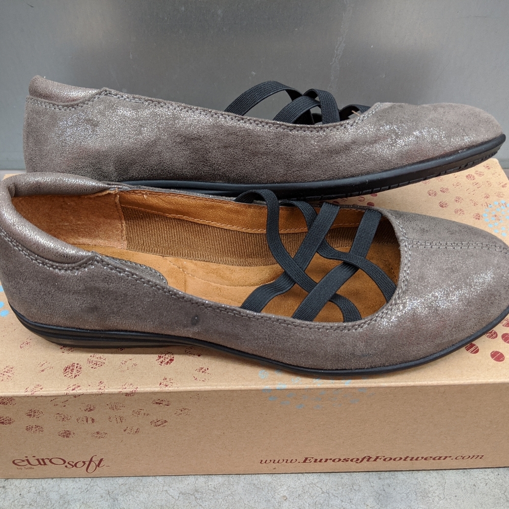 EuroSoft Women's Sabin Gray Flats by Sofft Size 7
